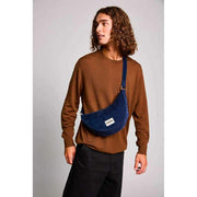 Borsa posteriore Andrea Half Moon Bag - Velluto blu navy