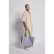 Borsa tote Hindbag Claude - Verde/Righe Parma