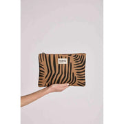Custodia media con cerniera Hindbag Ema - Zebra Cannella Marrone
