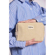 Borsa da toilette in tessuto Hindbag Leon - Beige nudo