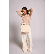 Borsa a tracolla Hindbag Louise Square - Velluto beige