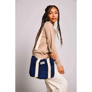 Borsa a tracolla Hindbag Louise Square - Velluto blu navy