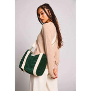 Borsa a tracolla Hindbag Louise Square - Velluto verde pino