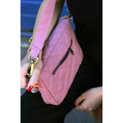 Borsa a tracolla trapuntata Hindbag Margault - rosa cipria