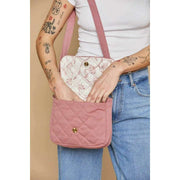 Borsa a tracolla trapuntata Hindbag Margault - rosa cipria