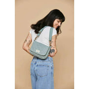 Borsa a tracolla trapuntata Hindbag Margault - verde salvia