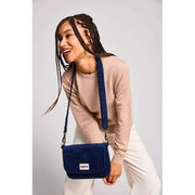 Borsa a tracolla Hindbag Margault - Velluto blu navy