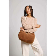 Borsa a tracolla grande Teddy Hindbag Rosa - Marrone