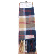 Sciarpa in lana d'agnello Ingles Buchan Bannockbane - Beige/Blu/Bianco
