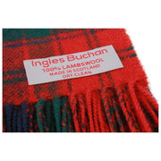 Sciarpa rossa in lana d'agnello Ingles Buchan Robertson - Rosso/Verde/Blu