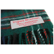 Sciarpa in lana d'agnello verde Buchan Scott Ingles - Verde/Blu/Bianco