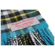 Sciarpa in lana d'agnello blu Buchan Thomson Ingles - Blu/Nero/Giallo