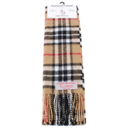 Sciarpa in lana d'agnello Ingles Buchan Thomson Camel - Beige/Bianco/Nero