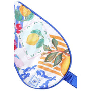 Jessica Russell Flint Amalfi Silk Eye Mask - Blu/Bianco/Giallo