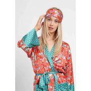 Maschera per occhi in seta Jessica Russell Flint Golden Goose - Arancione/Bianco/Blu