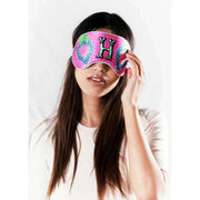 Jessica Russell Flint H for Heart Silk Eye Mask - Rosa/Blu/Verde