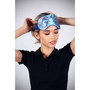 Maschera per occhi in seta Jessica Russell Flint Pisces - Blu/Bianco