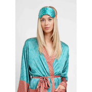 Maschera per occhi in seta Jessica Russell Flint Stars - Blu acqua/Bianco