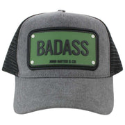 Cappello da camionista in gomma John Hatter Badass - Grigio/Nero/Verde