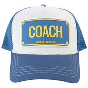 Cappello da camionista in gomma John Hatter Coach - Blu/Bianco