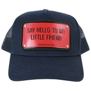 Cappello da camionista in alluminio John Hatter Say Hello To My Little Friend - Blu scuro/Rosso