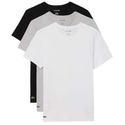 Lacoste Slim Fit Crew Neck 3 Pack T-Shirts - White/Silver Chine/Black