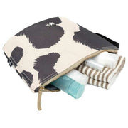 Lefrik Zoid M Printed Cow Toiletry Bag - Cream/Grey