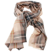 Sciarpa Locharron of Scotland Alba Saskatchewan in lana merino fine stagionata - Beige/Grigio