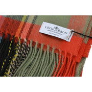 Locharron of Scotland Borders Bruce of Kinnaird Antica coperta in lana d'agnello - Rosa/Verde/Arancione
