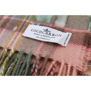 Coperta in lana d'agnello Locharron of Scotland Borders Dundee - Rosa rosa/verde