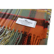 Locharron of Scotland Borders Dundee Vecchia coperta in lana d'agnello stagionata - Arancione/Verde