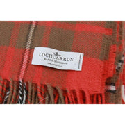 Locharron of Scotland Borders Macgregor Clan Coperta in lana d'agnello stagionata - Rossa