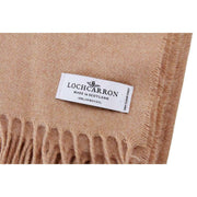 Coperta in lana d'agnello al malto Locharron of Scotland Borders - Beige
