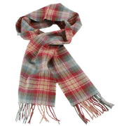 Locharron of Scotland Bowhill Auld Scotland Lambswool Tartan Scarf - Burgundy/Beige/Grey