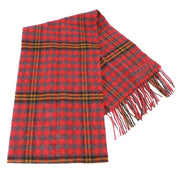 Locharron of Scotland Bowhill Red Red Rose Lambswool Tartan Scarf - Red/Yellow/Grey