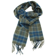 Locharron of Scotland Sciarpa in lana d'agnello Bowhill Scottish Borderland - Verde oliva/Navy