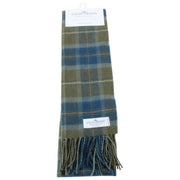 Locharron of Scotland Sciarpa in lana d'agnello Bowhill Scottish Borderland - Verde oliva/Navy