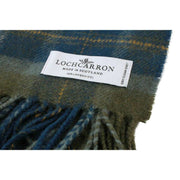 Locharron of Scotland Sciarpa in lana d'agnello Bowhill Scottish Borderland - Verde oliva/Navy