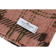 Coperta in lana britannica Locharron of Scotland Bracken Lochaber - Rosa cipria/Marrone