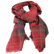Sciarpa di lusso Locharron of Scotland Brock Caledonia Ruby - Rosso/Blu scuro