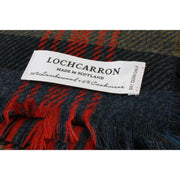Sciarpa di lusso moderna Brock Logan di Locharron of Scotland - Blu marino/Verde oliva/Rosso