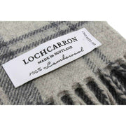 Locharron of Scotland Darwin Douglas Tartan Oversized Lambswool Scarf - Grey