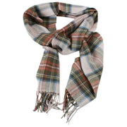 Locharron of Scotland Darwin Stewart Abito Sciarpa in lana d'agnello - Crema/Verde oliva
