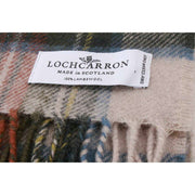Locharron of Scotland Darwin Stewart Abito Sciarpa in lana d'agnello - Crema/Verde oliva