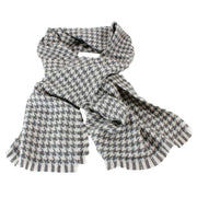 Locharron of Scotland Fearne Corrie British Wool Scarf - Pearl White/Black