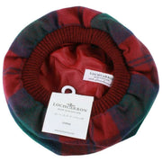 Locharron of Scotland Lindsay Modern Lambswool Tam - Verde scuro/Borgogna