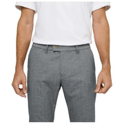 Pantaloni MAC Jeans Lennox in lana a spina di pesce - Grigio tempesta chiaro