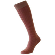 Pantherella Danvers Cotton Fil D'Ecosse Over the Calf Socks - Rose Pink