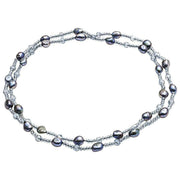 Collana di perle barocche e cristalli di Perle d'Oriente - Nera