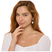 Collana con pendente di perle grandi Keishi di Perle d'Oriente - Oro/Bianco